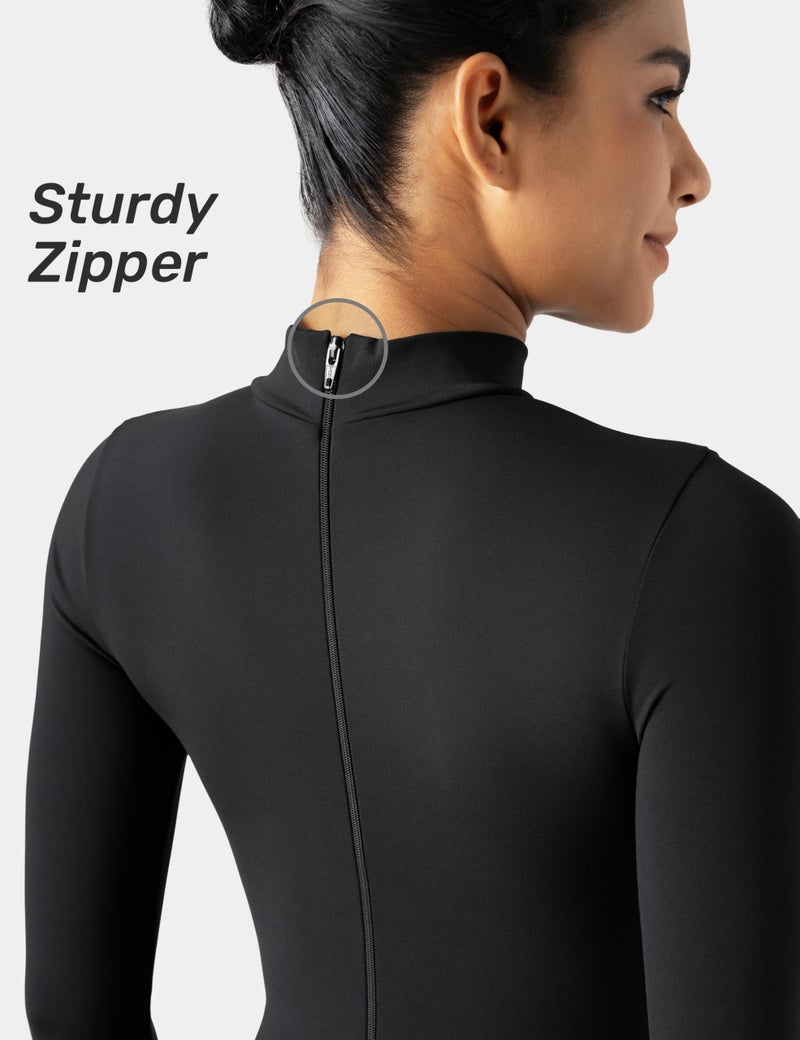 Speerise Women Bodysuit Rompers Long Sleeve Jumpsuits Leotards One Piece Tummy Control Yoga Workout Outfits â€“ Multi-Use Stretchy Unitard for Acro Yoga, Aerialist Acts, and Everyday Streetwear Styling - Image 5